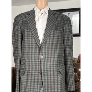 Brunello Cucinelli Gray Flannel Plaid Sportcoat Wool Silk Cashmere 54/44 US Men’